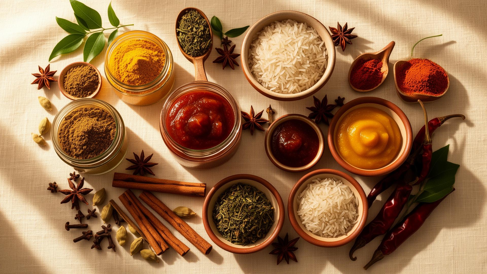 Especias indias, arroz basmati y chutneys Santa Masala